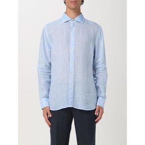 120% Lino Shirt Men Blue